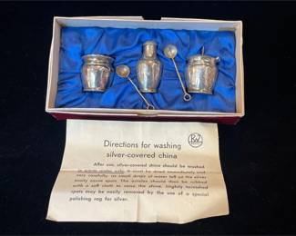 Vintage Silverplate Condiment Set