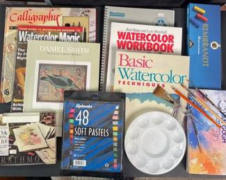 Lot Of Art Supplies * Pastels * Watercolors