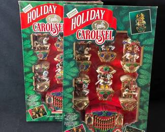 2 Unopened Boxes Mr Christmas Lighted Musical Holiday Carousels