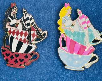 ALICE IN WONDERLAND TEACUP ENAMEL LAPEL PINS