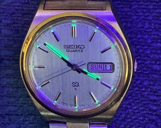 CLASSIC SEIKO DAY/DATE JUST 4 JEWEL WATCH