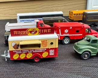 RARE DIECAST SERVICE VEHICLES, BUSES, AND MORE