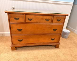 Cherry 3-drawer dresser with brass hardware