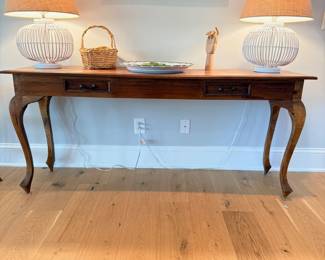French country console table with cabriole legs