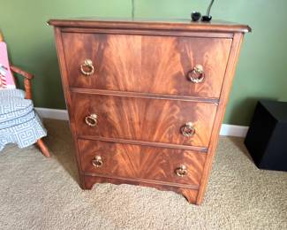 Cherry nightstand with brass ring pulls