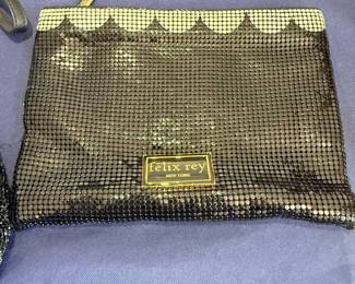 Felix Rey gold metal mesh evening clutch bag