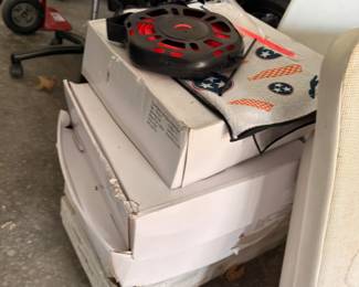 Power mobility scooter and assorted garage items