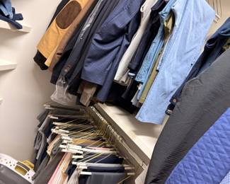 Men's button-down shirts and pants