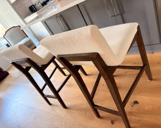 Upholstered dining chairs with wood frames, set of 4