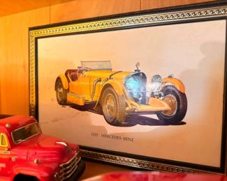 Framed 1929 Mercedes-Benz classic car print