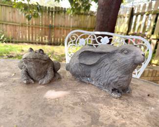Concrete garden animal statues rabbit yard decor