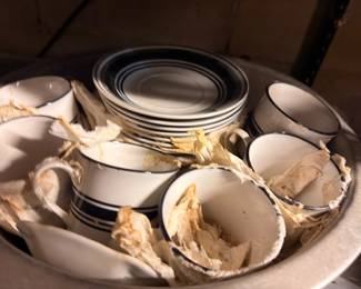 Stoneware pottery bowls and dishes lot