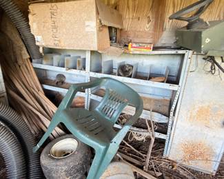 Vintage green metal patio chair spring seat