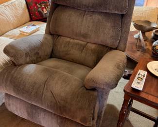 Brown upholstered recliner chair