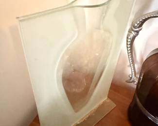 Modern frosted art glass sculptural vase