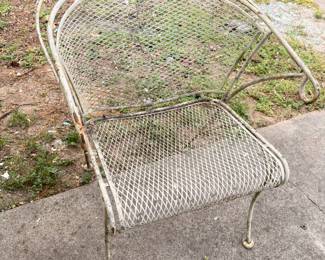 Vintage wrought iron patio bench loveseat outdoor