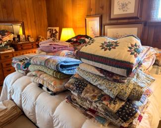Handmade quilts and blankets collection, assorted patterns
