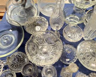 Cut glass candy dishes, compotes, and crystal serving pieces