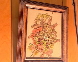 Framed pressed dried flower arrangement