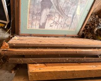 Assorted framed art prints and picture frames, various sizes