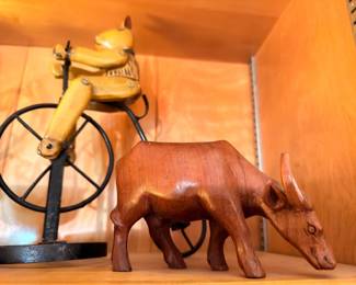 Hand-carved wooden animal figurines