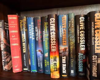 Clive Cussler and Robert B. Parker hardcover novels