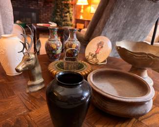 Handmade stoneware pottery collection, bowls and vessels