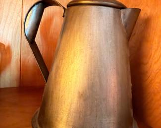 Antique pewter coffee pot with lid