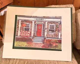 Framed print of Hughes Antiques storefront