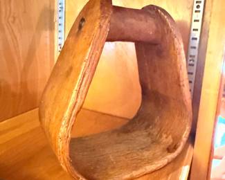 Antique wooden saddle stirrup