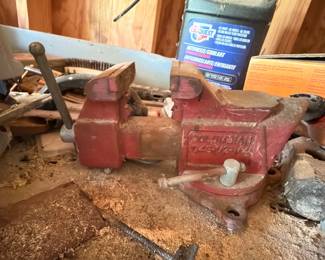 Columbian bench vise heavy duty red
