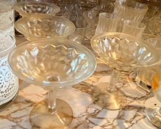 Assorted glass candy dishes and small decorative bowls