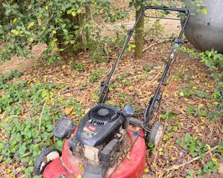 Gas push lawn mower red