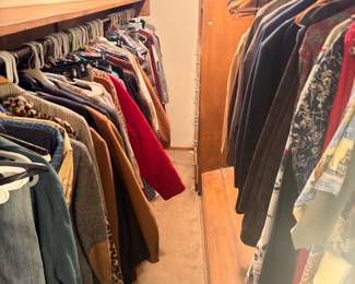 Men's clothing, jackets, shirts, closet lot