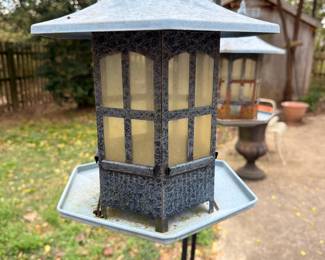 Cast iron pagoda-style outdoor garden lantern light