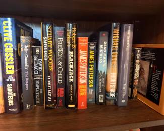 Hardcover thriller novels, Stuart Woods, James Patterson, Preston & Child