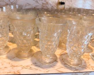 Crystal goblets and etched glass stemware collection