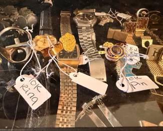 10k gold rings, pins, and jewelry lot