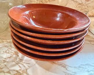 Stoneware soup bowls, brown, set of 6