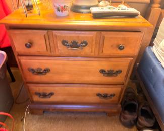 Maple chest of drawers with bail pulls