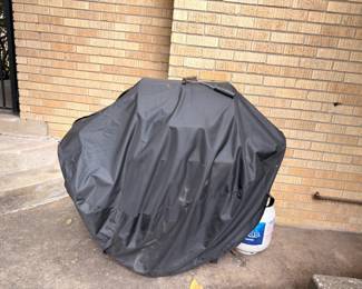 Outdoor gas or charcoal grill with cover