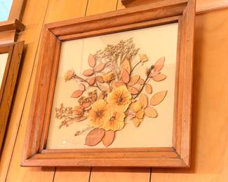 Framed pressed flower botanical art