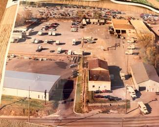Vintage aerial photograph of commercial property