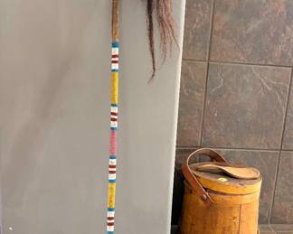 Sioux War Club and Moccasins