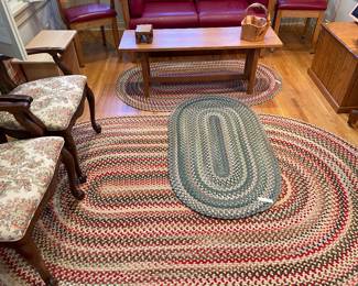 Some of the many braided rugs