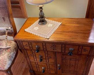 Carved wooden “commode”