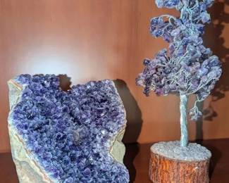 KN123Purple Amethyst Cluster  Tree