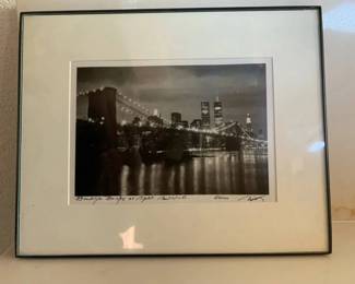 KN268Photograph Of Brooklyn Bridge  Twin Towers