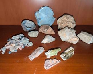 KN202Quartz Geode, Larimar, Quartz Cluster  More