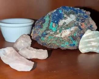 KN139Azurite, Malachite, Rose Quartz  More